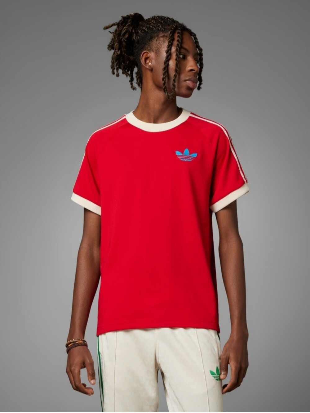 Adidas Adicolor 70s Vintage Cali Tee Red Blue Trefoil Men’s Small Like New